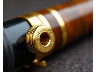 Detailed shot of a precision-fit winding check on a fishing rod